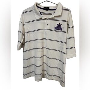 Retro Sacramento Monarchs WNBA Antigua White Striped Men’s XXL Polo Shirt MINTY